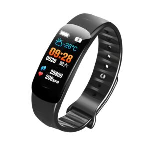 C1 pulsera inteligente presión arterial frecuencia cardíaca pantalla a color impermeable podómetro Bluetooth reloj deportivo
