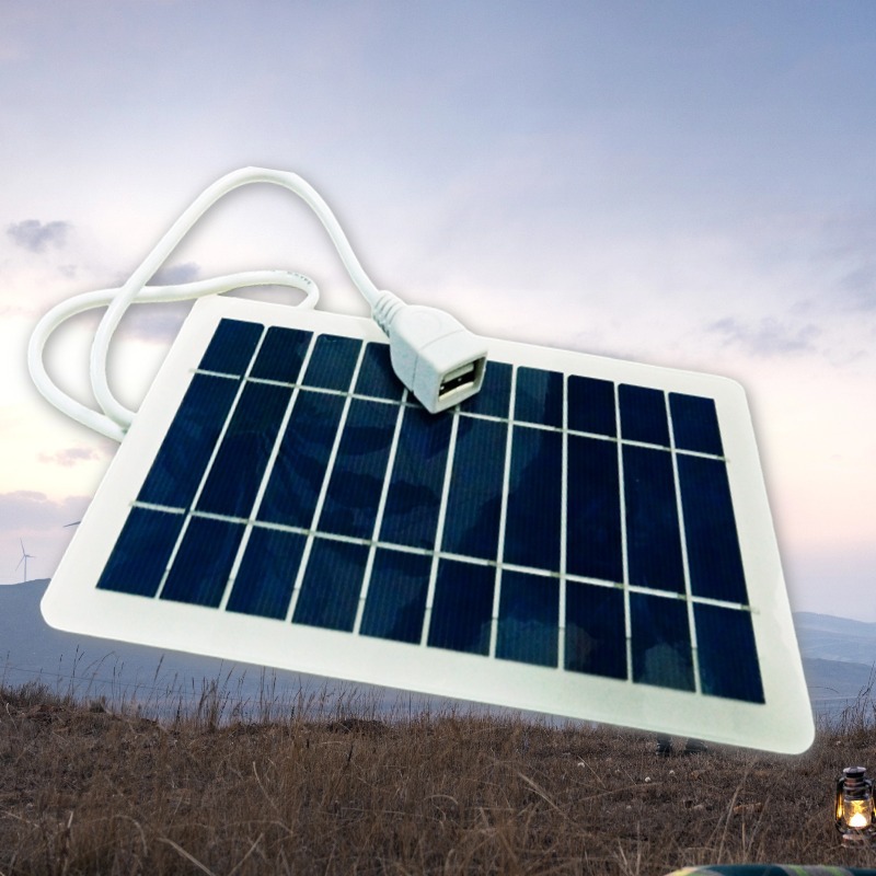 Panel fotovoltaico de carga de emergencia solar de 2W 5V Salida USB para al aire libre carga teléfono móvil para viajes - Image 5
