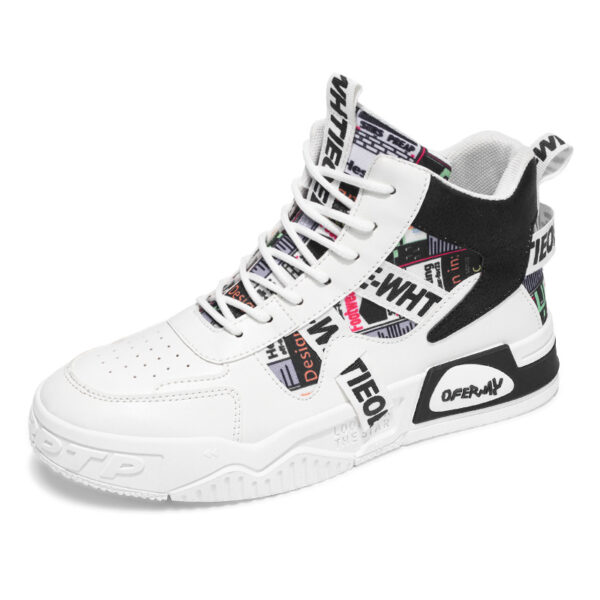 tallas grandes zapatos de hombre verano 2025 nueva tendencia deportes ocio zapatos de tabla alta transpirables y elevados zapatos blancos bkb - Image 3
