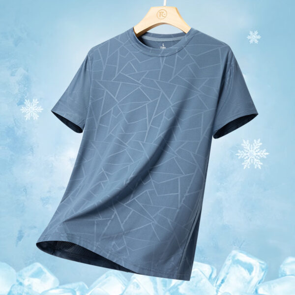 Camiseta de manga corta  de secado rápido de seda de hielo Camiseta de alta calidad de verano para fitnes y  deportes sueltos. - Image 3