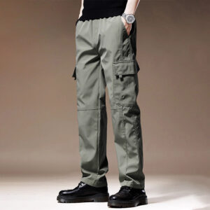 Pantalones holgados a la moda para hombre, deportivos informales de pierna recta de camuflaje, pantalones  de algodón, Colores sólidos a la moda