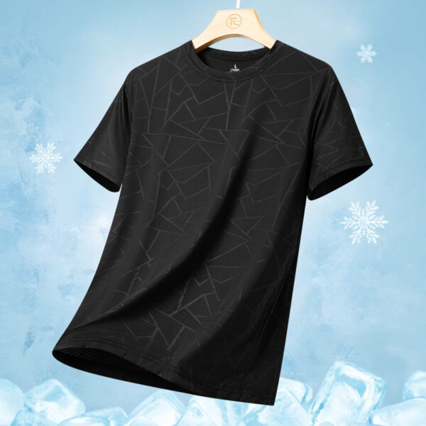 Camiseta de manga corta  de secado rápido de seda de hielo Camiseta de alta calidad de verano para fitnes y  deportes sueltos. - Image 2