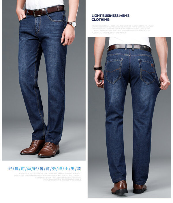 Jeans para hombre rectos otoño invierno gruesos para hombre trabador de lucir casual,estilo vaqueros de colres fijos. - Image 6