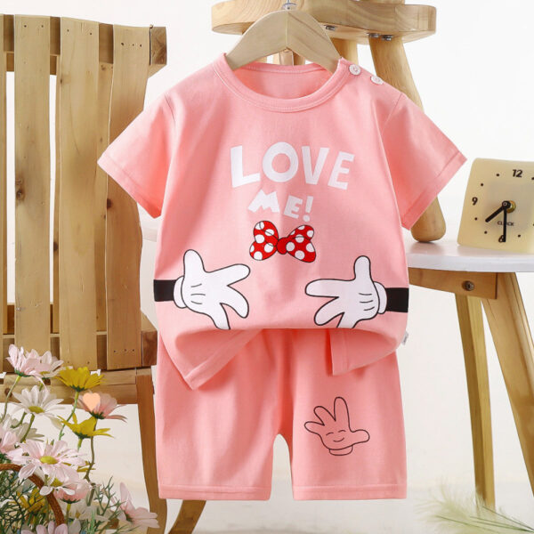 Traje de manga corta para niños algodón puro verano nuevos pantalones cortos para niños y niñas versión delgada de ropa para niños ropa de verano para bebés - Image 3