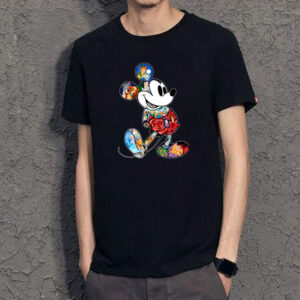 Camiseta de algodón de manga corta de moda verano UNISEX, nuevo modelo,Mickey casual suelto cuello redondo media manga base top
