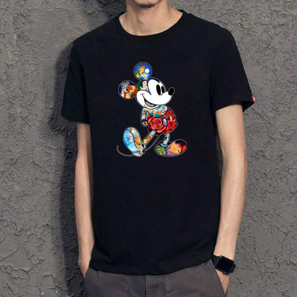 Camiseta de algodón de manga corta de moda verano UNISEX, nuevo modelo,Mickey casual suelto cuello redondo media manga base top