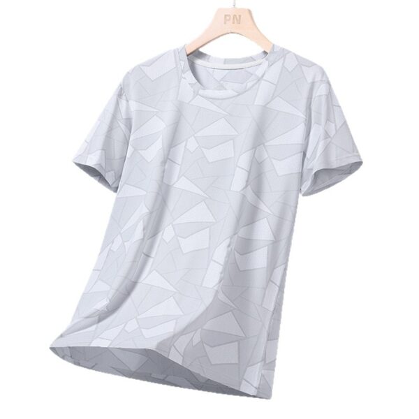 Camiseta de manga corta  de secado rápido de seda de hielo Camiseta de alta calidad de verano para fitnes y  deportes sueltos. - Image 5