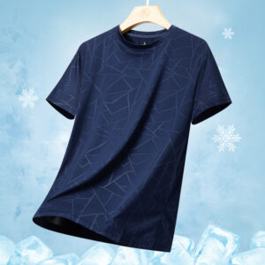 Camiseta de manga corta  de secado rápido de seda de hielo Camiseta de alta calidad de verano para fitnes y  deportes sueltos.