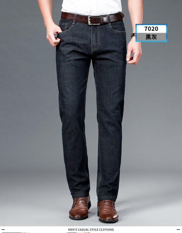 Jeans para hombre rectos otoño invierno gruesos para hombre trabador de lucir casual,estilo vaqueros de colres fijos. - Image 7