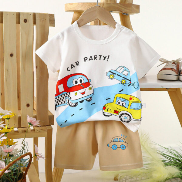 Traje de manga corta para niños algodón puro verano nuevos pantalones cortos para niños y niñas versión delgada de ropa para niños ropa de verano para bebés - Image 6