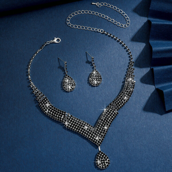 Conjunto de pendientes de collar de imitación de diamantes, completos explosivos  joyería nupcial de mujer de alta gama joyeria fina - Image 6