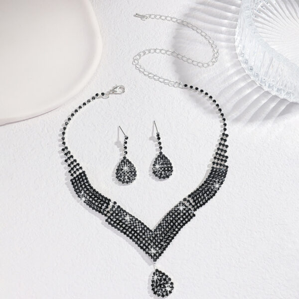 Conjunto de pendientes de collar de imitación de diamantes, completos explosivos  joyería nupcial de mujer de alta gama joyeria fina - Image 5