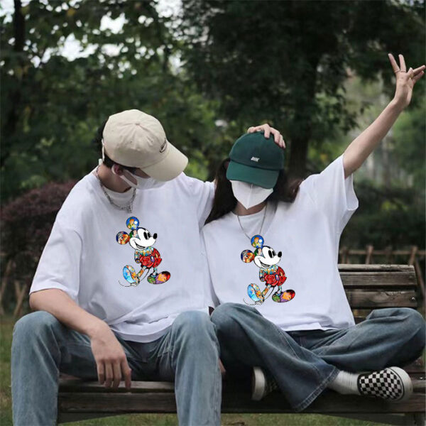 Camiseta de algodón de manga corta de moda verano UNISEX, nuevo modelo,Mickey casual suelto cuello redondo media manga base top - Image 2