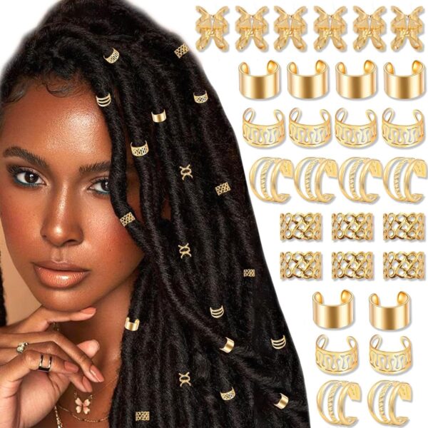 50 piezas de anillos de pelo trenzados , Cabello roto europeo y americano. UNISEX - Image 4
