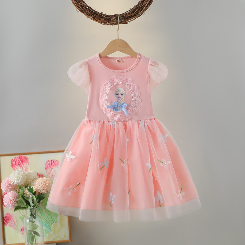 Vestidos de niña, verano fresco Princesa Elsa falda de malla, vestido de verano, falda infantil de estilo princesa - Image 2