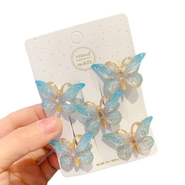 Tocado de horquilla para  niñas, horquillas de mariposa tridimensionales pinzas para el cabello clips de color degradado accesorios para el cabello color degradado - Image 4