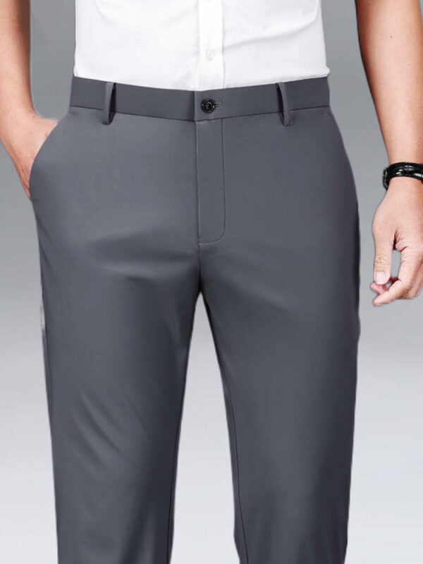Pantalones elásticos de verano para hombre de pierna recta delgada suelta de negocios formal ajustado. - Image 2