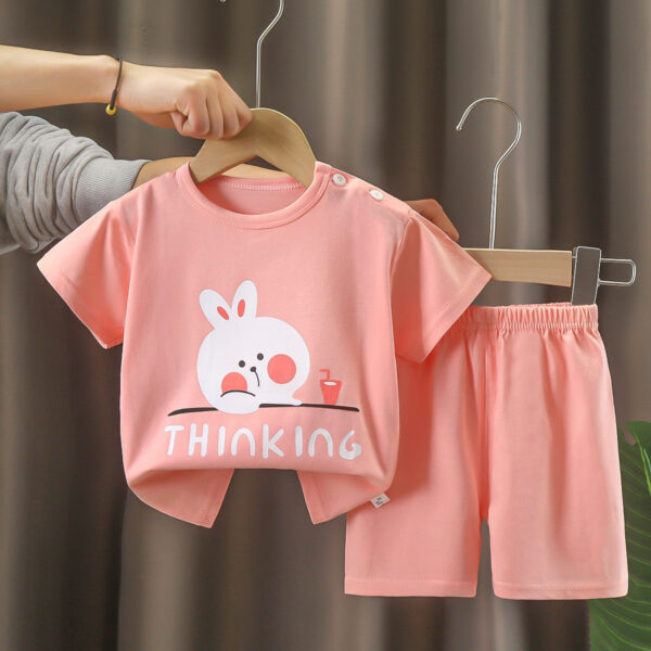 Trajes de manga corta para niños de verano Ropa de verano para niñas Camisetas para niños Ropa de bebé Conjunto de pantalones cortos coreanos para niños - Image 9