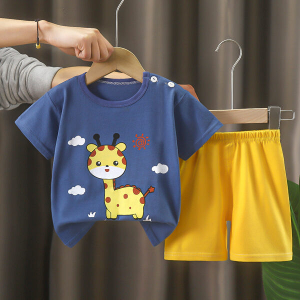 Trajes de manga corta para niños de verano Ropa de verano para niñas Camisetas para niños Ropa de bebé Conjunto de pantalones cortos coreanos para niños - Image 7