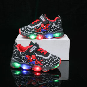 2025Primavera y Otoño Nuevos Niños de Dibujos Animados Zapatos de Malla Deportiva Iluminar Niños Malla Transpirable Luz LED Luz Zapatos para Niños