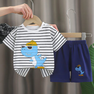 Trajes de manga corta para niños de verano Ropa de verano para niñas Camisetas para niños Ropa de bebé Conjunto de pantalones cortos coreanos para niños