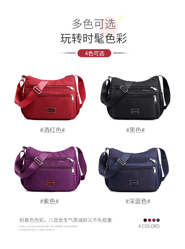 Bolso de hombro de moda, bolso de mujer de tela de nailon simple para mujer, bolso bandolera de gran capacidad, lujo ligero, bolso cambiador de mediana edad de alta gama - Image 5