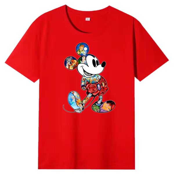 Camiseta de algodón de manga corta de moda verano UNISEX, nuevo modelo,Mickey casual suelto cuello redondo media manga base top - Image 5
