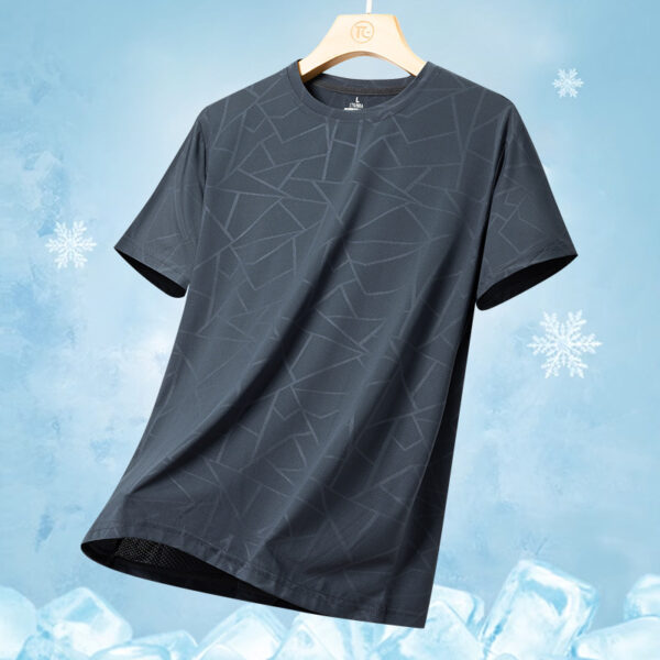 Camiseta de manga corta  de secado rápido de seda de hielo Camiseta de alta calidad de verano para fitnes y  deportes sueltos. - Image 4