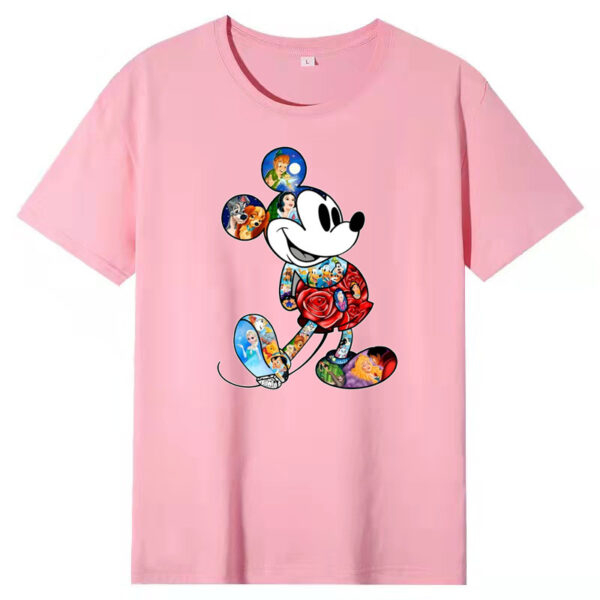 Camiseta de algodón de manga corta de moda verano UNISEX, nuevo modelo,Mickey casual suelto cuello redondo media manga base top - Image 6