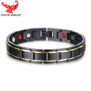 Titanium Steel Couple Hombres y Mujeres Fuerte Magnético 4 en 1 Energía Pulsera Magnética Magnética S137