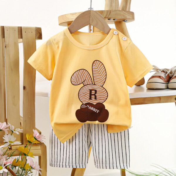 Traje de manga corta para niños algodón puro verano nuevos pantalones cortos para niños y niñas versión delgada de ropa para niños ropa de verano para bebés - Image 4