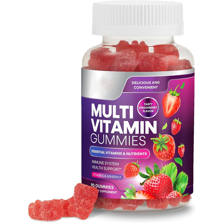 hot multivitamin gummies Multi vitamin Fudge men's and women's factory processing custom 90 gummies