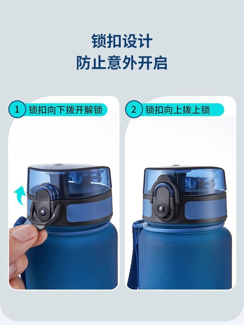 Termos de agua para niños y adultos, vasos de plástico portátiles de fitness deportivo de colores degradados. - Image 5