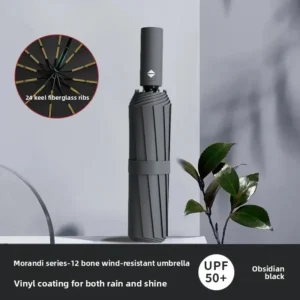 Paraguas Automático vinilo clima y lluvia protector solar paraguas Impresión protección UV triple plegable sombrilla