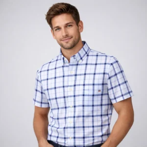 Camisas Casuales para Hombre, Manga Corta, Cuello Cuadrado, con un Solo Bolsillo, Diseño a Cuadros o Rayas, ( las tallas son las 8 de abajo mientras que los nĂºmeros de arriba son los estilos)