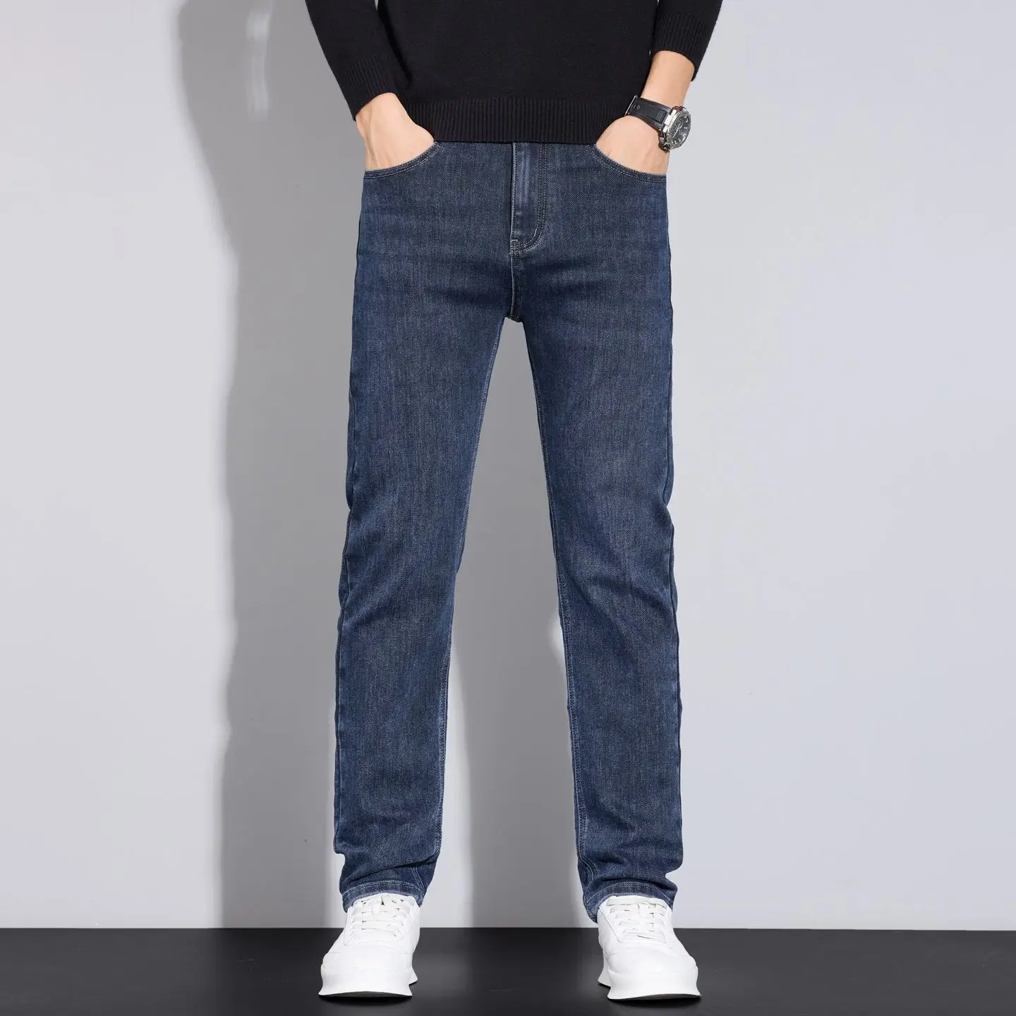 2026 pantalones vaqueros de negocios de moda, estilo clásico casual elástico pantalones vaqueros de mezclilla. - Image 4
