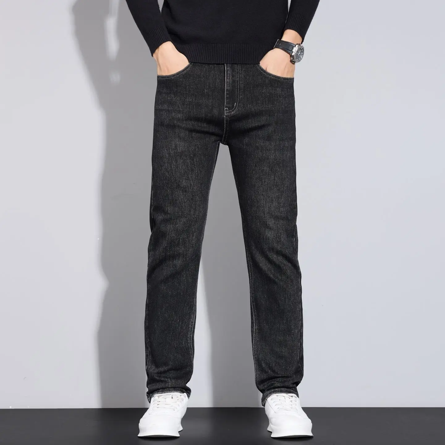 2026 pantalones vaqueros de negocios de moda, estilo clásico casual elástico pantalones vaqueros de mezclilla. - Image 3